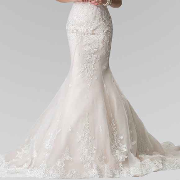 Illusion Neck Sleeveless Wedding Dress GSGL2369 - Picture 6 of 8